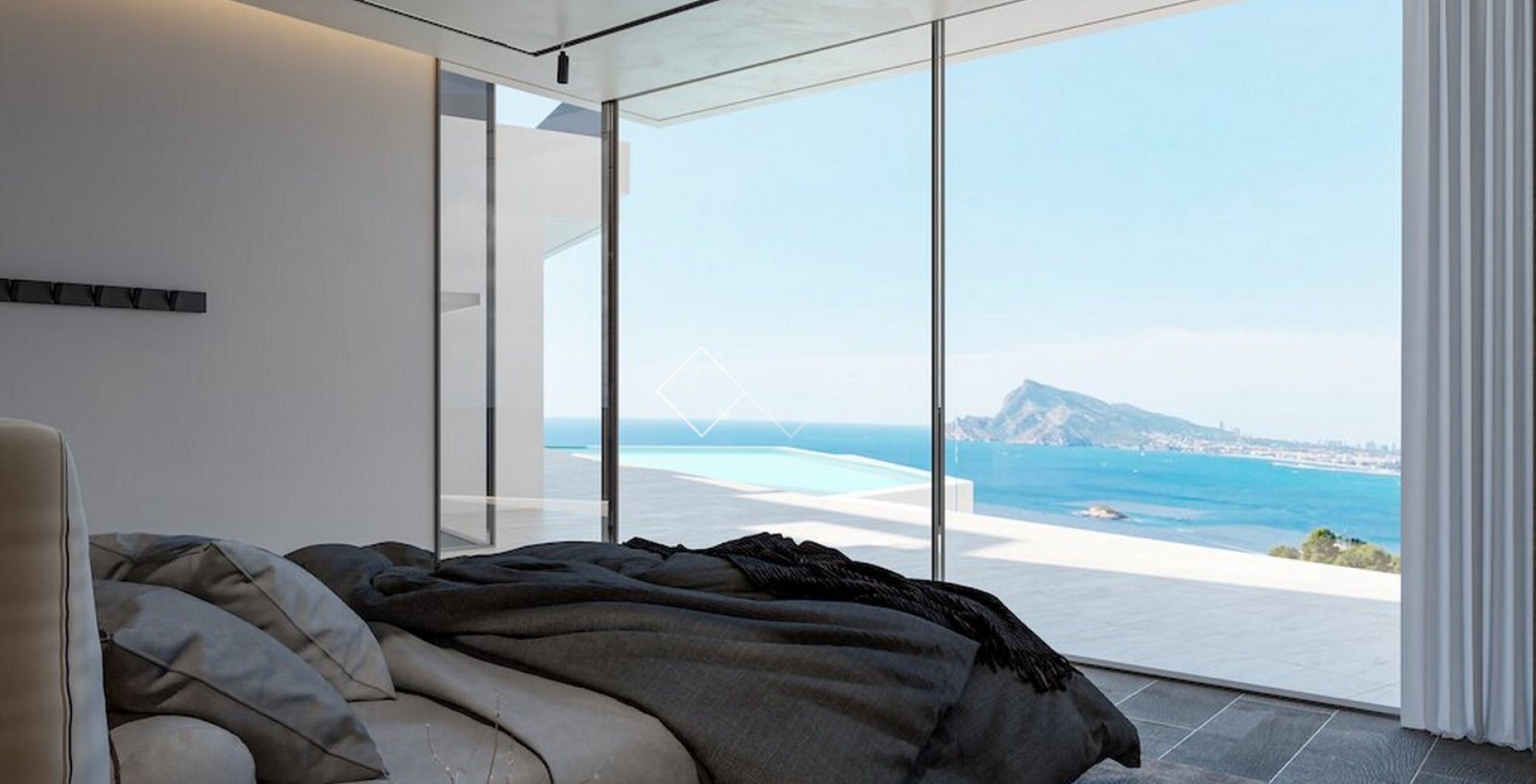 dormitorios con vistas - Magnifica villa con vistas al mar en venta en Altea Hills