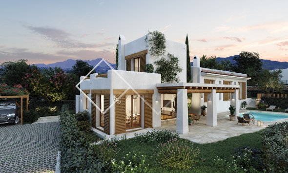 Lomas - Villa de style Ibiza à vendre à Javea avec vue sur le Montgo