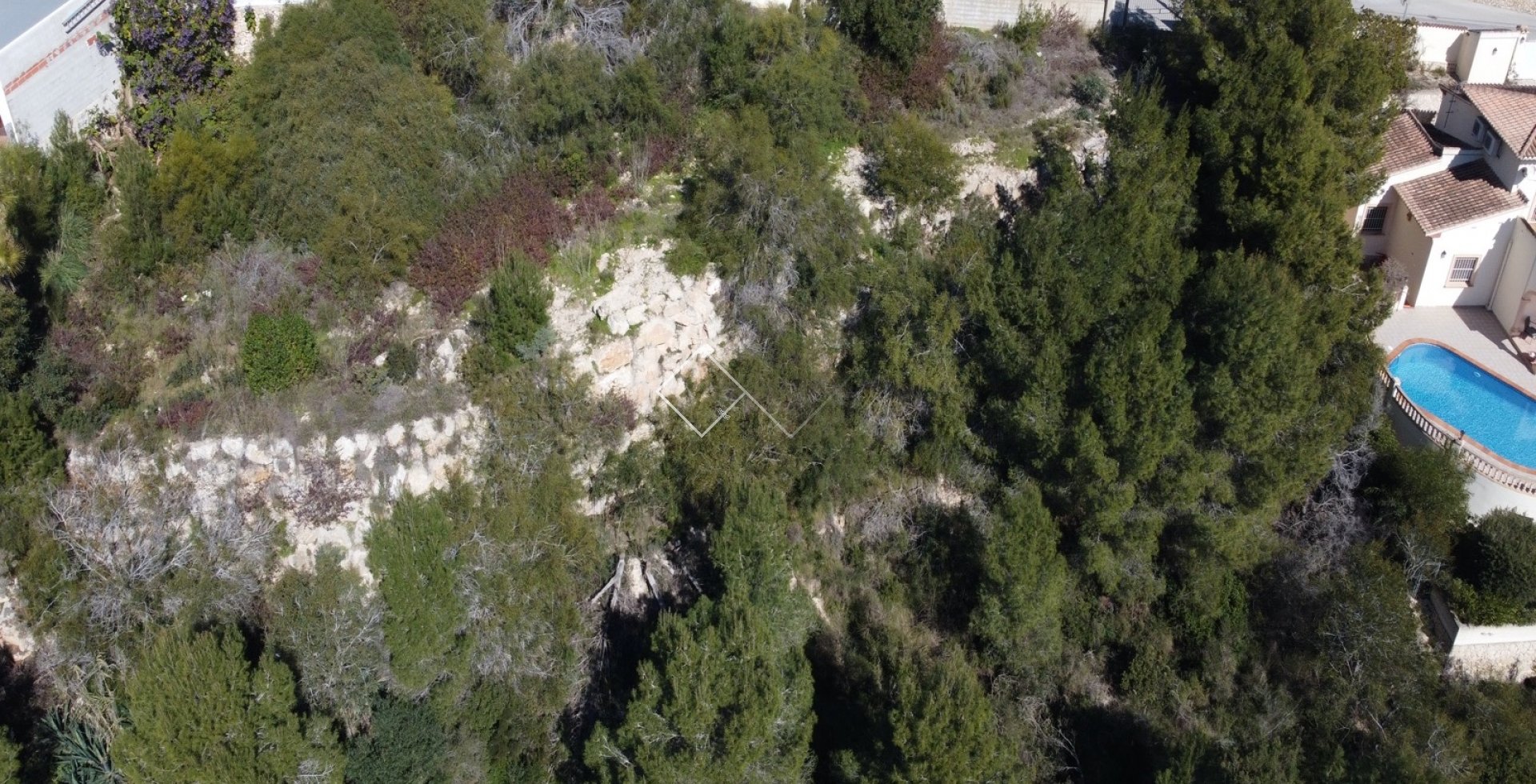 foto drone - Buena parcela en venta en Moraira con vistas al valle