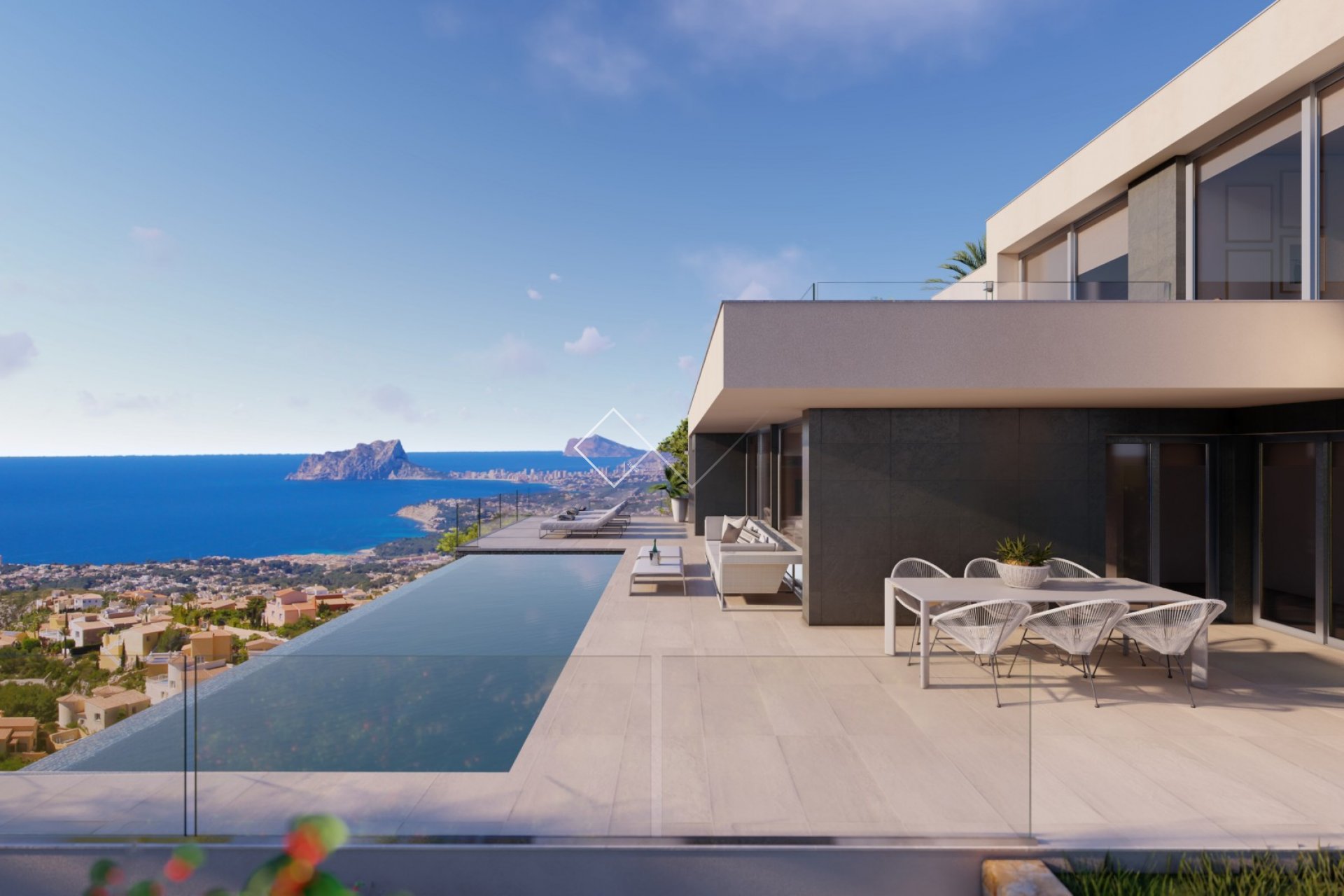 terraza de la piscina - Villa de lujo en venta en Benitachell - increíbles vistas al mar