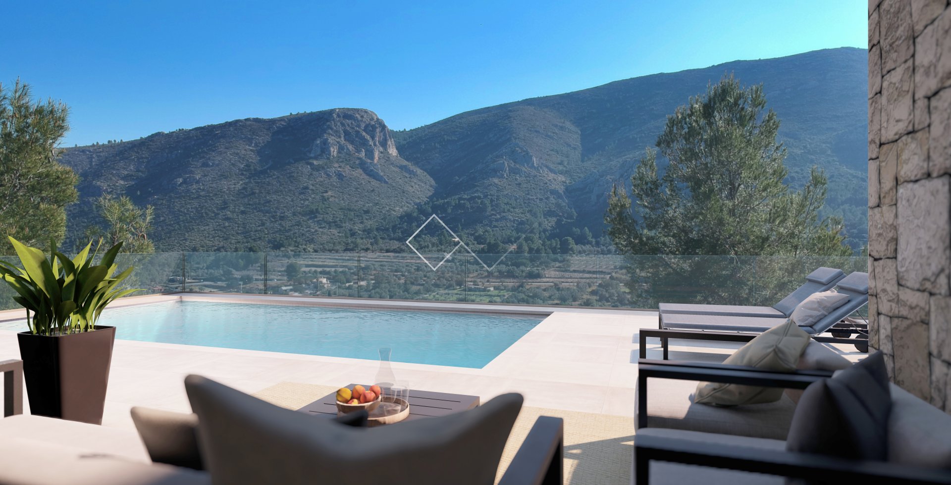piscine avec vue - Projet de villa design à Pedreguer